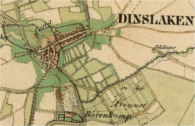 alte Karte von Dinslaken
