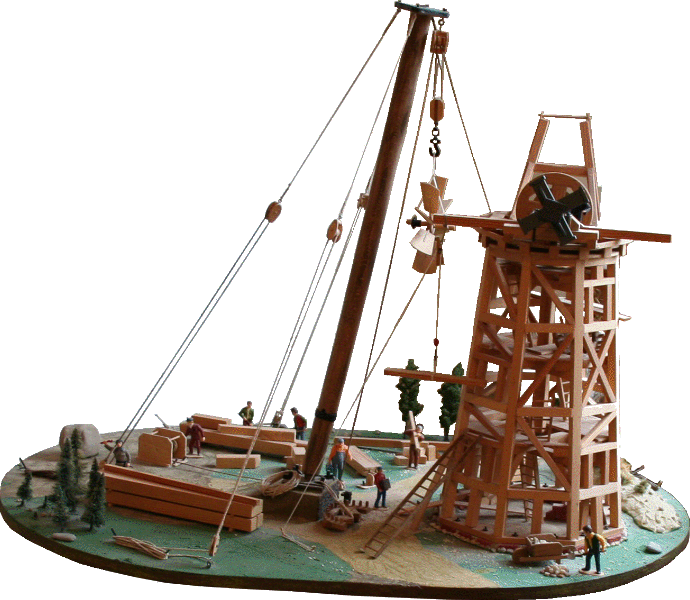 Modell der Mühlenbaustelle