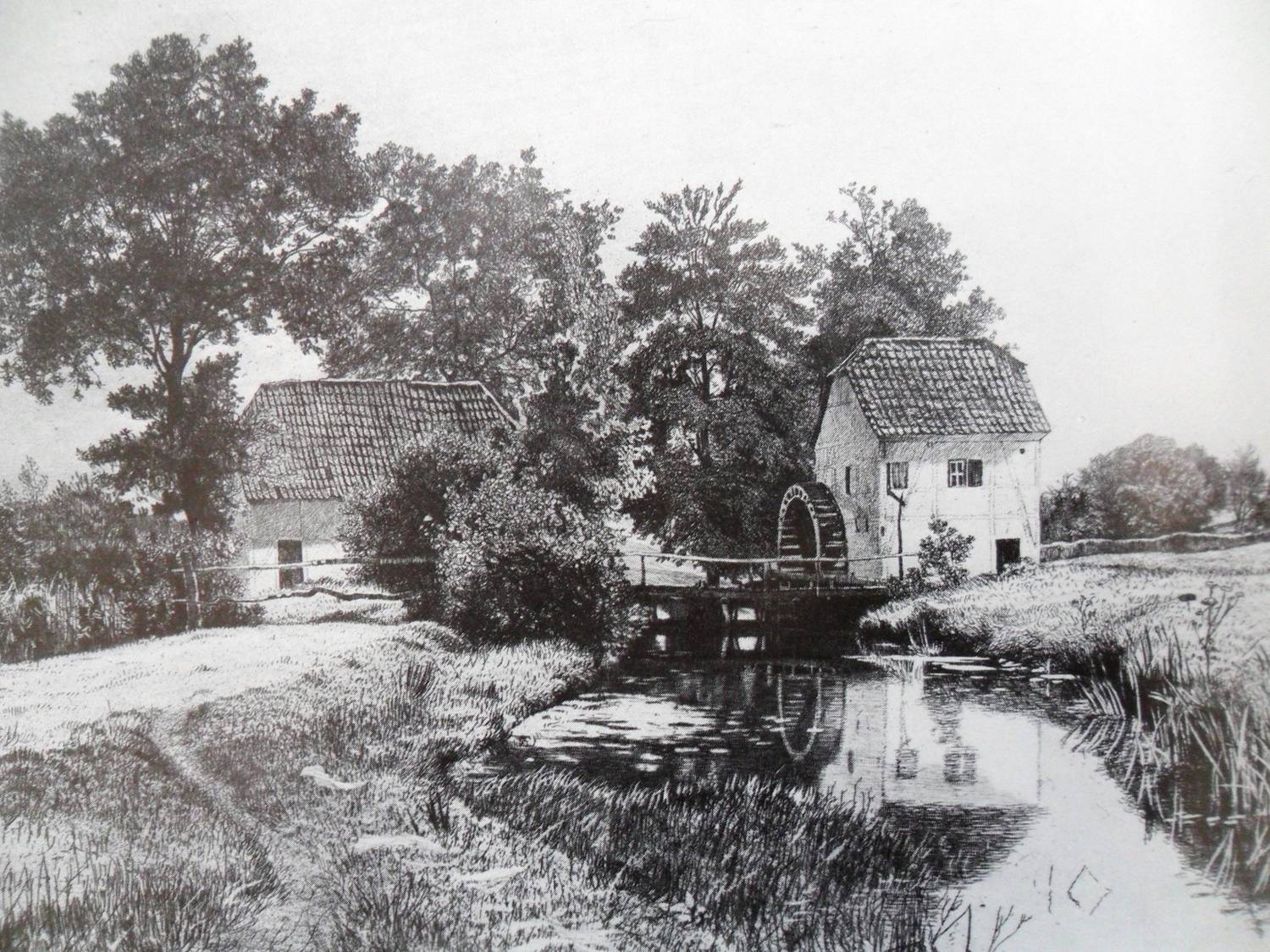 Wassermühle 1898 Zeichnung von Hollenberg